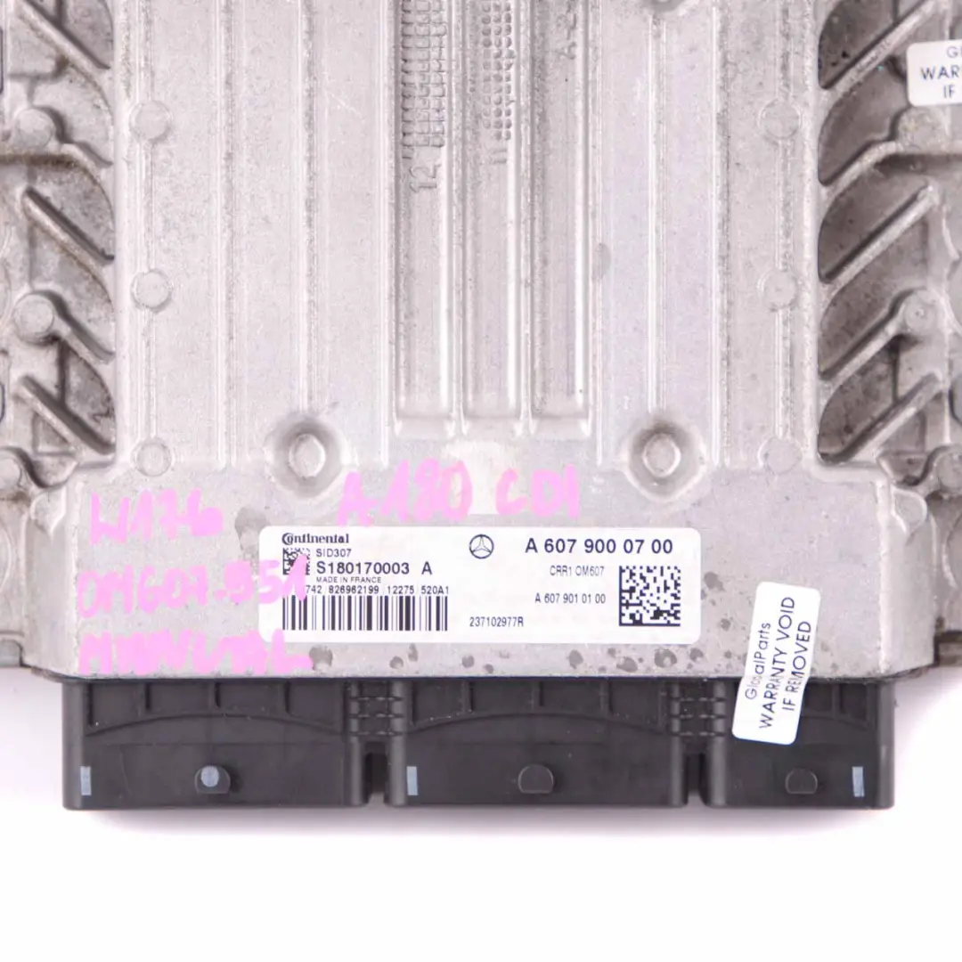 A180 CDI OM607.951 Engine Control Unit Module ECU to Mercedes W176 with Part number A6079000700 Mercedes W176 A180 CDI OM607.951 Engine Control Unit Module ECU - SKU A6079000700 - Part number A6079000700
