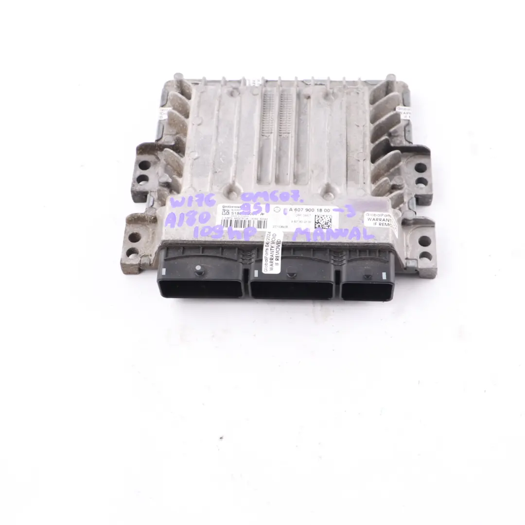Mercedes W176 A180 CDI OM607.951 109HP Engine ECU Manual - SKU A6079001800-3 - Part number A6079001800