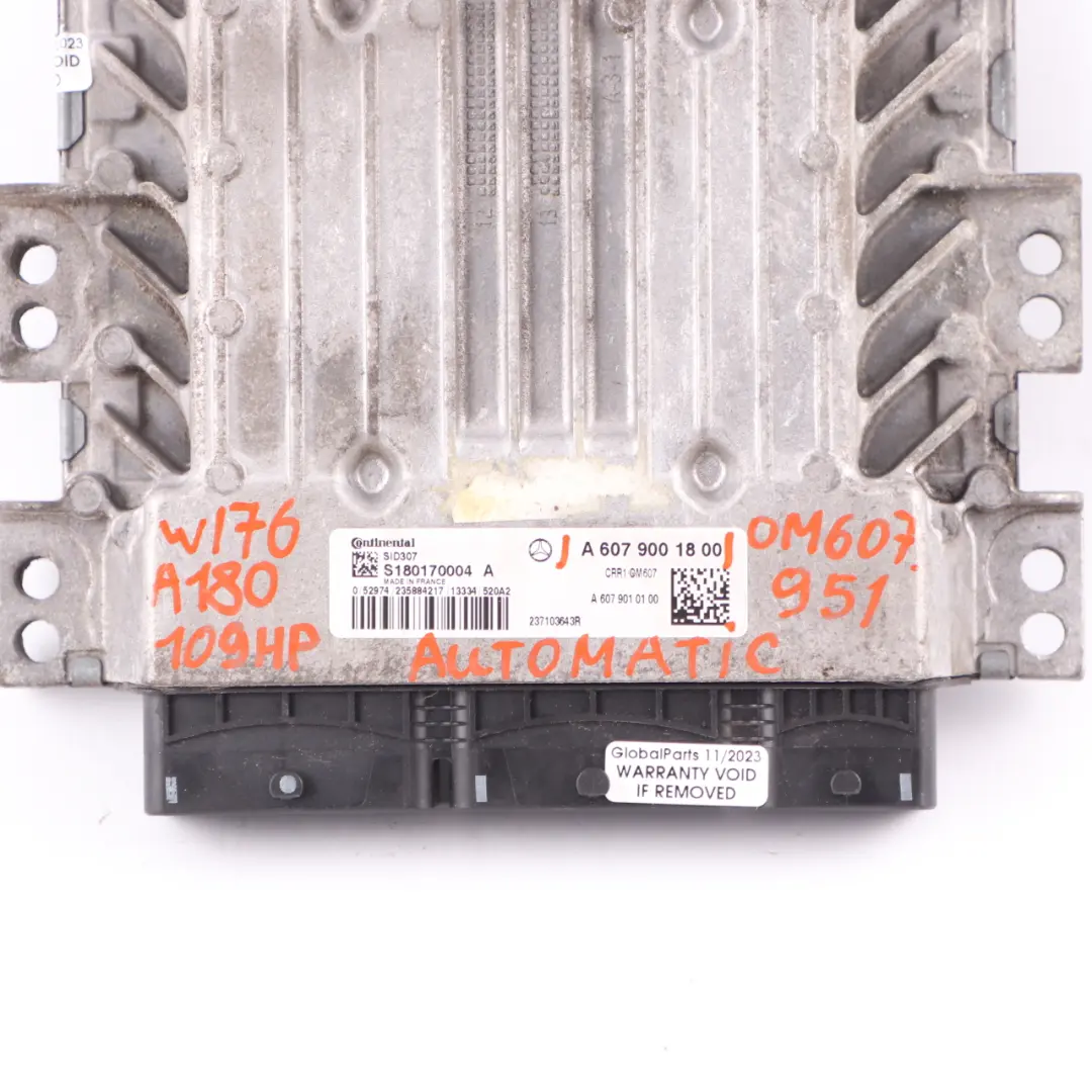 Mercedes W176 A180 CDI OM607.951 109HP Engine ECU Automatic - SKU A6079001800 - Part number A6079001800