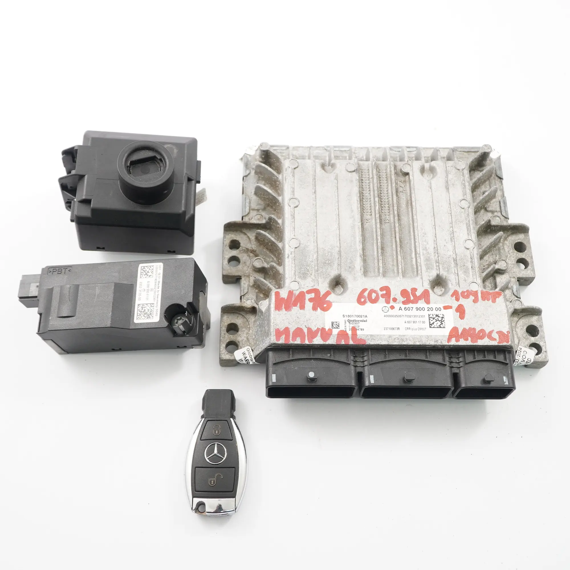 Mercedes W176 A180 CDI 607.951 109HP Motore ECU Kit A6079002000 Blocco chiave