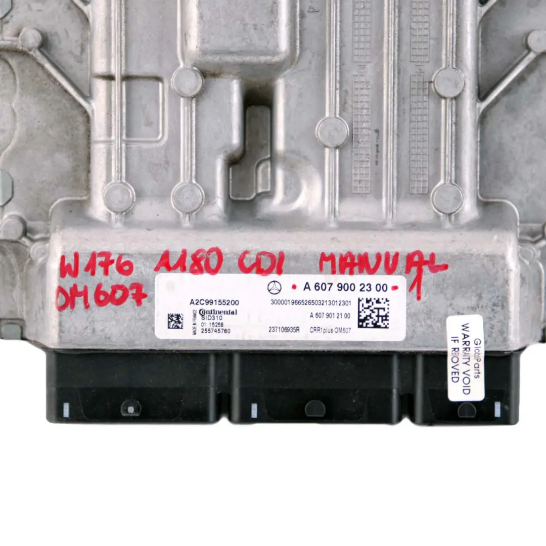 Mercedes W176 W246 180 CDI OM607 Unidad de Control del Motor ECU - SKU A6079002300-1 - Número de pieza A6079002300
