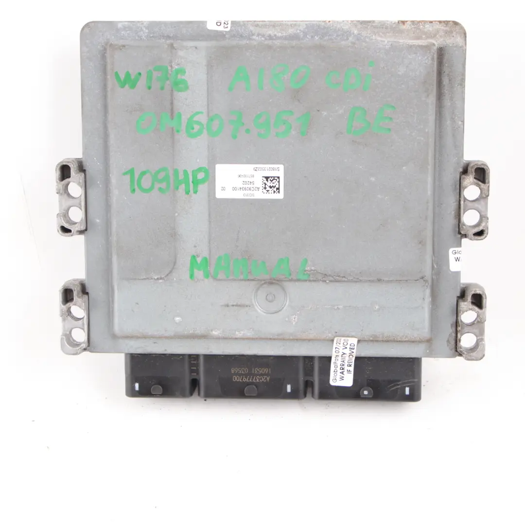 Mercedes W176 180 CDI OM607.951 Blue Efficiency ECU Kit Key Lock - SKU A6079002300-2 - Part number A6079002300