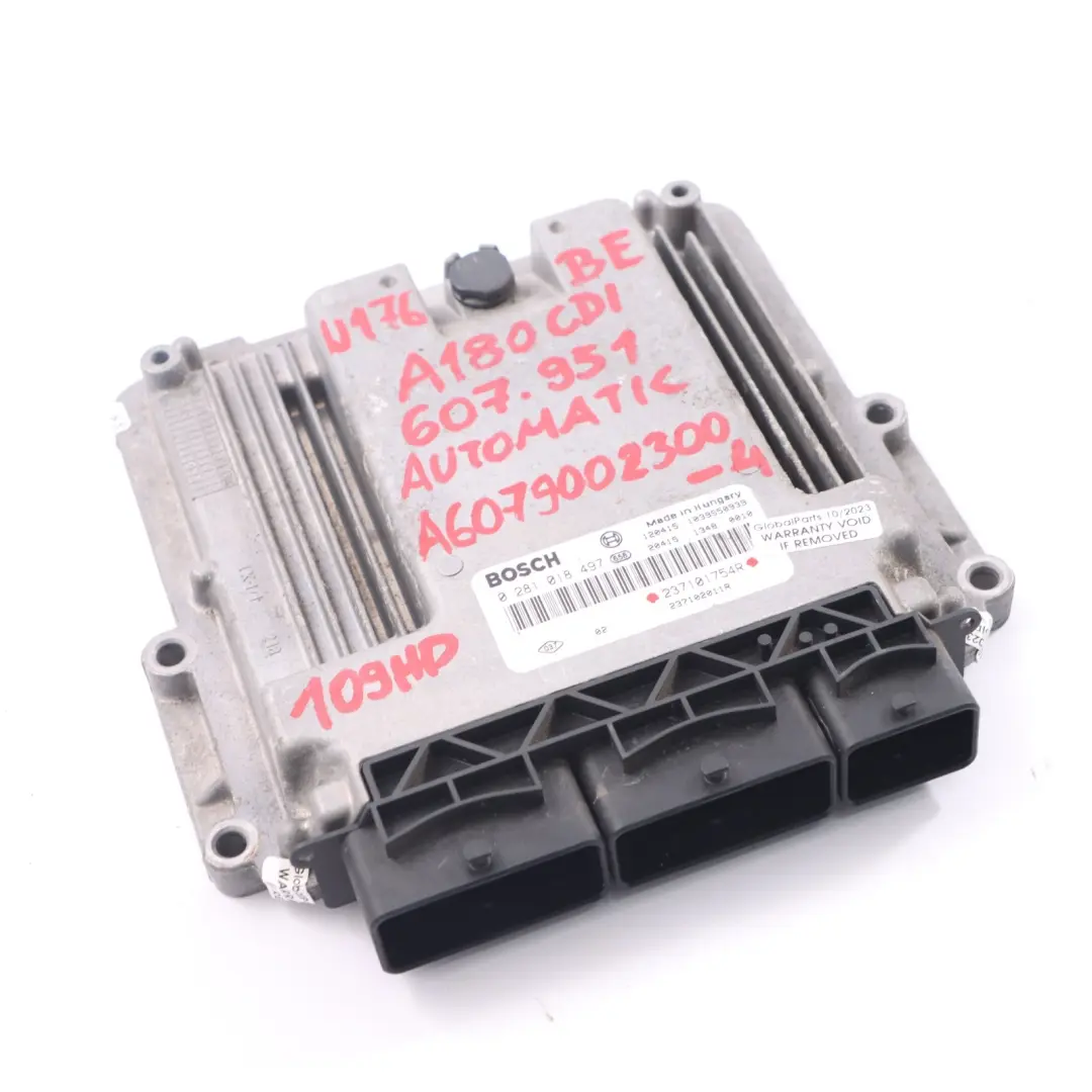 OM607 Module contrôle moteur ECU 237101754R Automatic pour Mercedes W176 180 CDI à propos du numéro de pièce A6079002300 Mercedes W176 180 CDI OM607 Module contrôle moteur ECU 237101754R Automatic - SKU A6079002300-4 - Numéro de pièce A6079002300