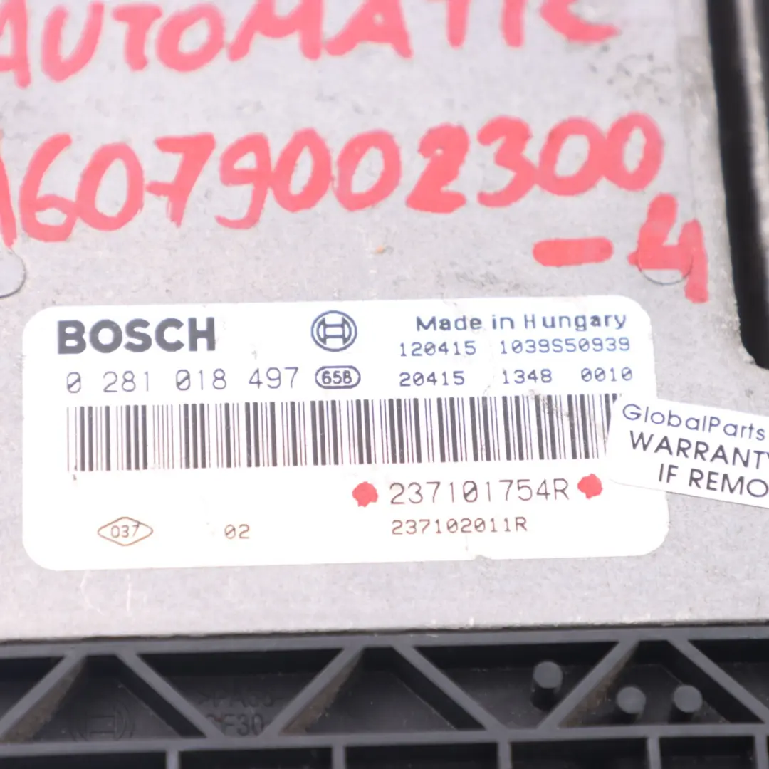 OM607 Módulo Control Motor ECU 237101754R Automático para Mercedes W176 180 CDI con número de pieza A6079002300 Mercedes W176 180 CDI OM607 Módulo Control Motor ECU 237101754R Automático - SKU A6079002300-4 - Número de pieza A6079002300