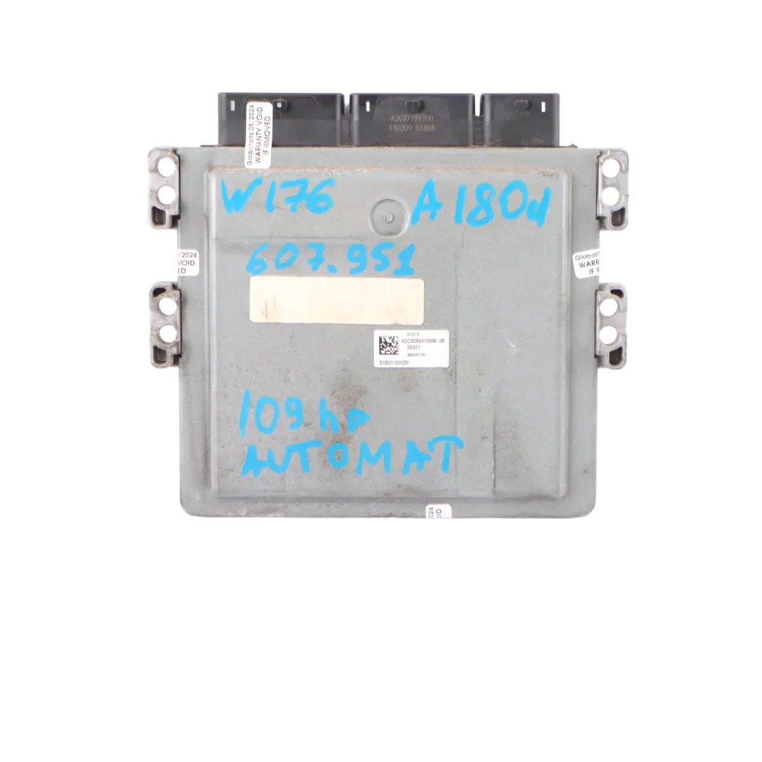 Mercedes W176 180 CDI 607.951 109HP Kit ECU Llave Automático - SKU A6079002300-5 - Número de pieza A6079002300