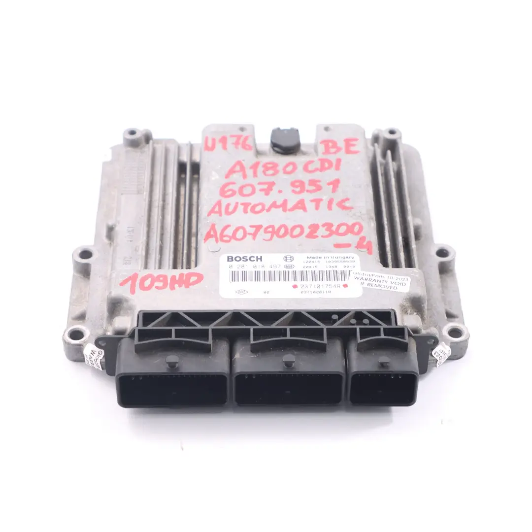 607.951 109HP Engine Unit ECU Automatic to Mercedes W176 W246 180 CDI with Part number A6079002300 Mercedes W176 W246 180 CDI 607.951 109HP Engine Unit ECU Automatic - SKU A6079002300 - Part number A6079002300