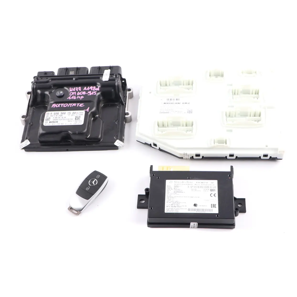 Mercedes W177 A180d 116HP OM608.915 Engine ECU Kit A6089001500 Key Lock