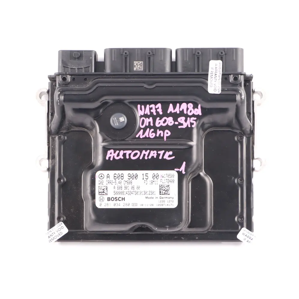A180d 116HP OM608.915 Engine ECU Kit Key Lock to Mercedes W177 with Part number A6089001500 Mercedes W177 A180d 116HP OM608.915 Engine ECU Kit Key Lock - SKU A6089001500-1 - Part number A6089001500