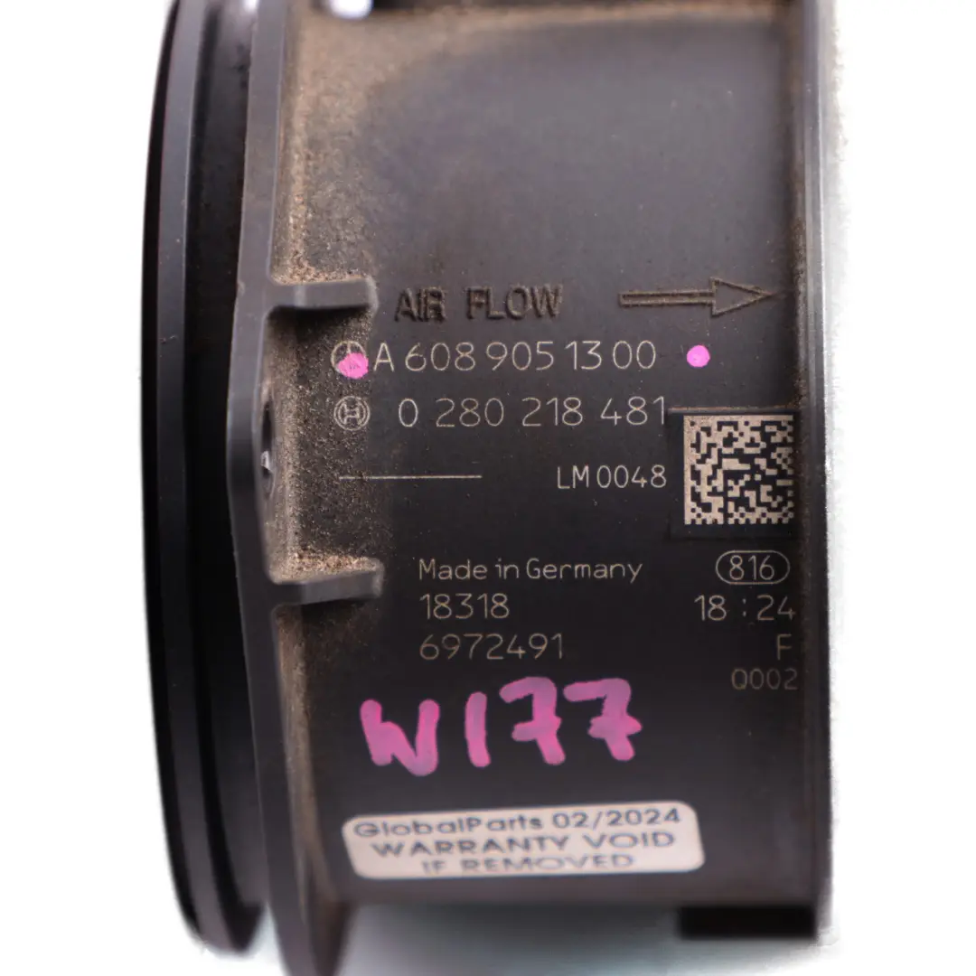 Mercedes C118 W177 W247 OM608 Diesel Medidor de Masa de Aire Sensor - SKU A6089051300 - Número de pieza A6089051300