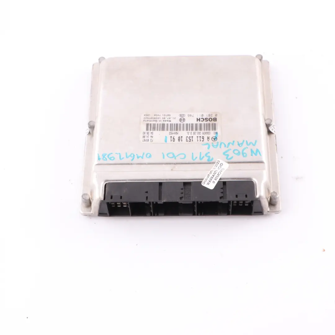 Mercedes Sprinter W903 311CDI OM611.981 109HP ECU Engine Unit Manual - SKU A6111531091 - Part number A6111531091