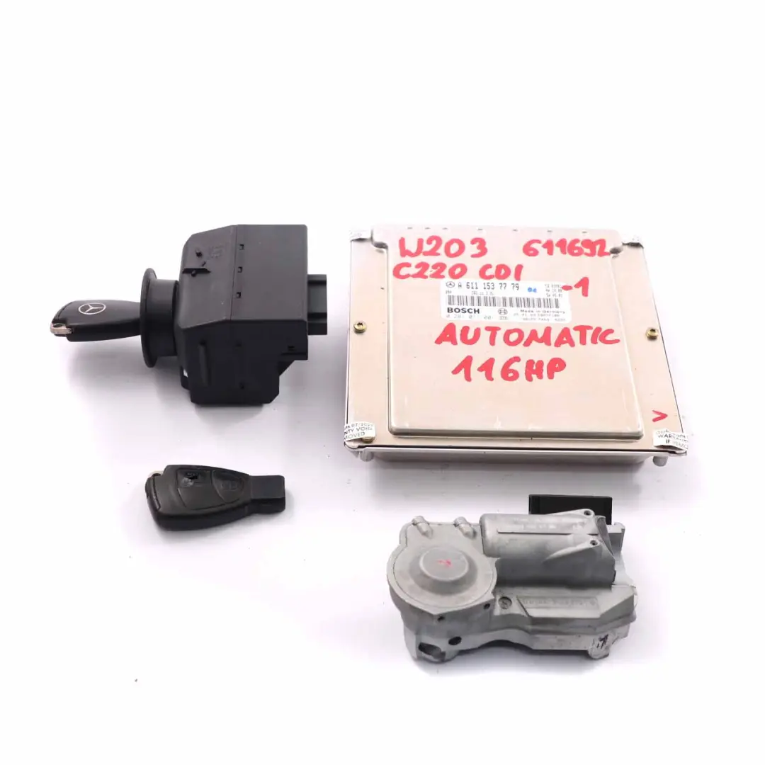 C220CDI OM611.692 116HP Motore ECU Kit Blocco Chiave per Mercedes W203 con numero di parte A6111537779 Mercedes W203 C220CDI OM611.692 116HP Motore ECU Kit Blocco Chiave - SKU A6111537779-1 - Numero di parte A6111537779