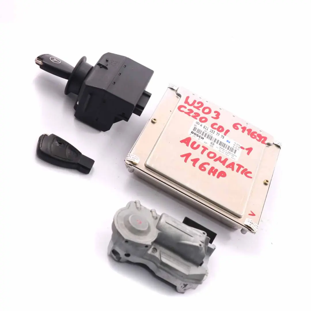 C220CDI OM611.692 116HP Motor Unidad ECU Kit Key Lock para Mercedes W203 con número de pieza A6111537779 Mercedes W203 C220CDI OM611.692 116HP Motor Unidad ECU Kit Key Lock - SKU A6111537779-1 - Número de pieza A6111537779