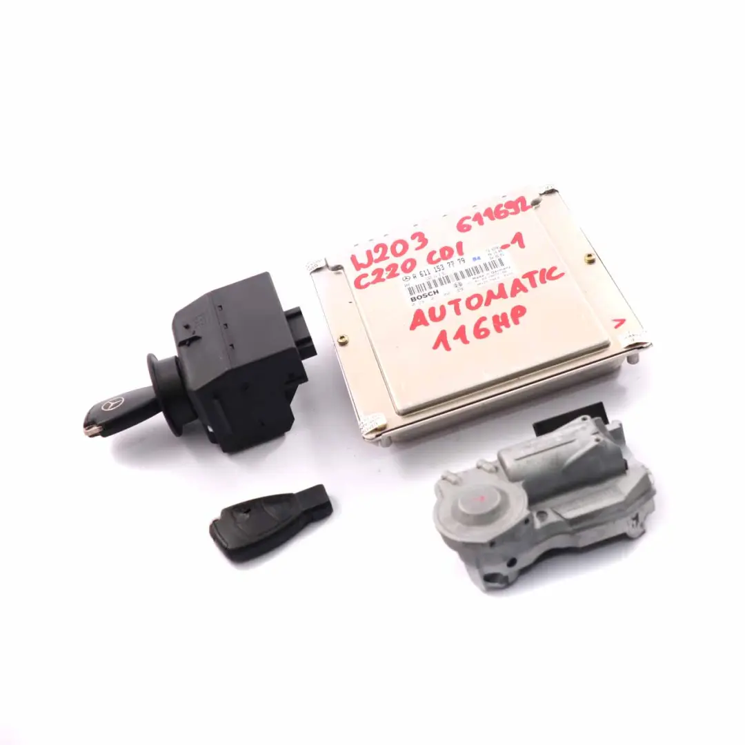 Mercedes W203 C220CDI OM611.692 116HP Motore ECU Kit Blocco Chiave - SKU A6111537779-1 - Numero di parte A6111537779