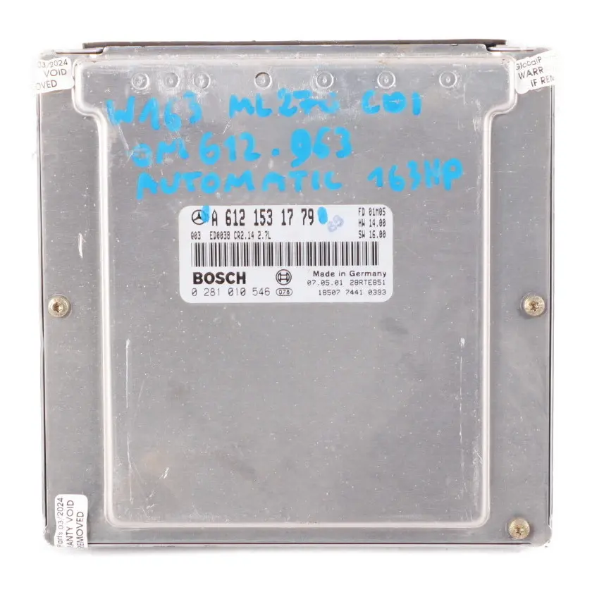 Mercedes W163 ML 270 CDI OM612.963 163HP Engine Unit ECU Automatic - SKU A6121531779 - Part number A6121531779