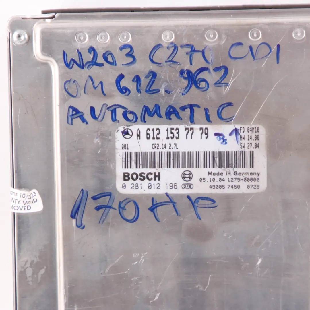 270CDI OM612.962 170HP Engine ECU Kit Key Lock to Mercedes W203 W209 with Part number A6121537779 Mercedes W203 W209 270CDI OM612.962 170HP Engine ECU Kit Key Lock - SKU A6121537779-1 - Part number A6121537779