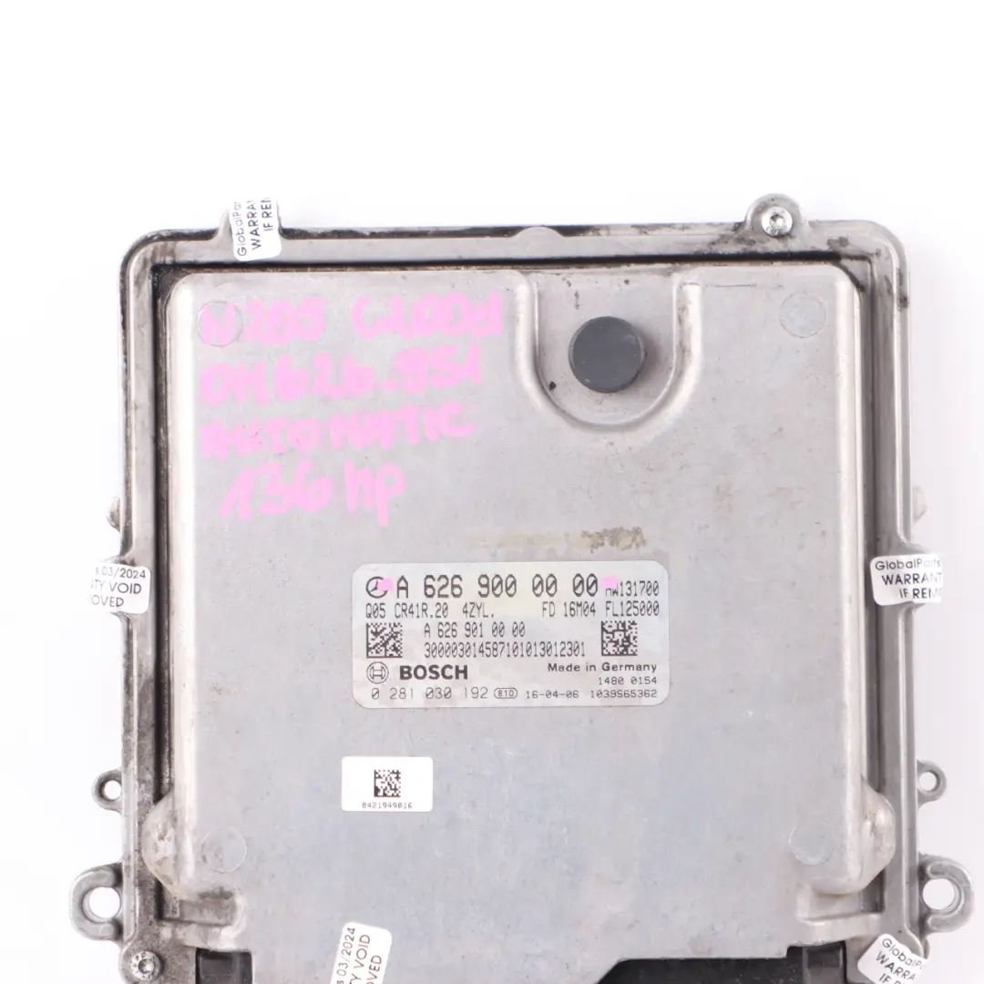 626951 626.951 136HP Engine Unit ECU Automatic to Mercedes W205 C 200 d with Part number A6269000000 Mercedes W205 C 200 d 626951 626.951 136HP Engine Unit ECU Automatic - SKU A6269000000 - Part number A6269000000