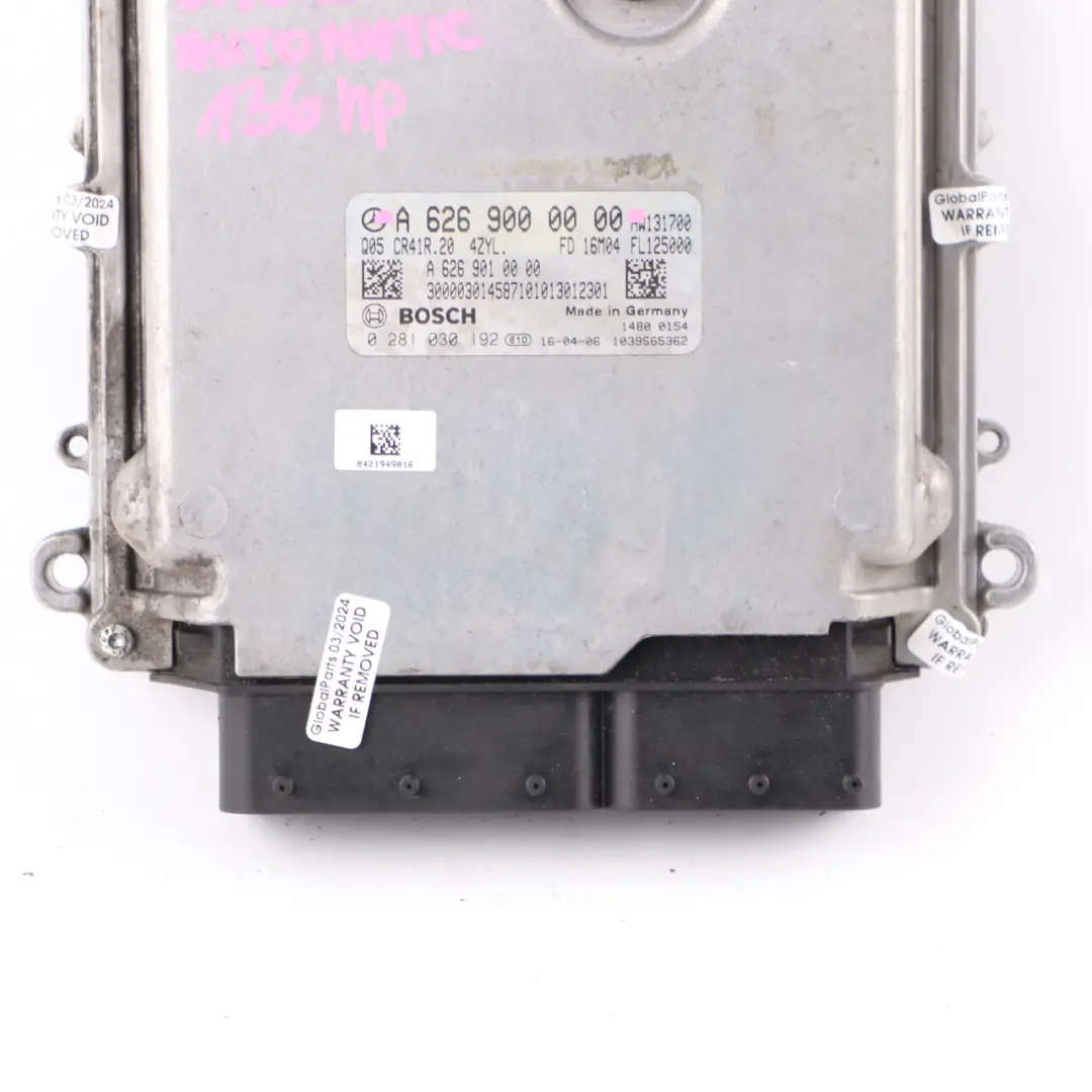 C200d 626951 626.951 136HP Unità Motore ECU Automatico per Mercedes W205 con numero di parte A6269000000 Mercedes W205 C200d 626951 626.951 136HP Unità Motore ECU Automatico - SKU A6269000000 - Numero di parte A6269000000