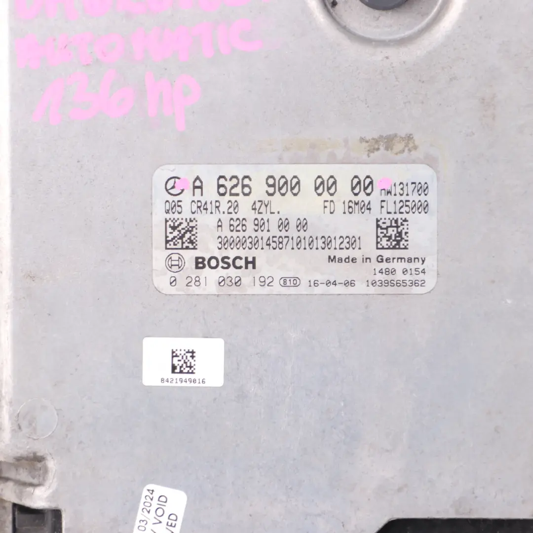 Mercedes W205 C 200 d 626951 626.951 136HP Engine Unit ECU Automatic - SKU A6269000000 - Part number A6269000000