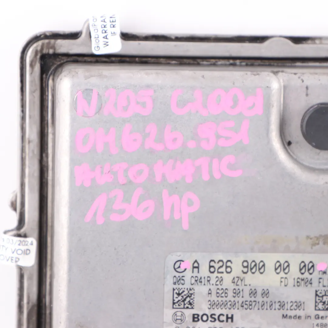 Mercedes W205 C 200 d 626951 626.951 136HP Engine Unit ECU Automatic - SKU A6269000000 - Part number A6269000000