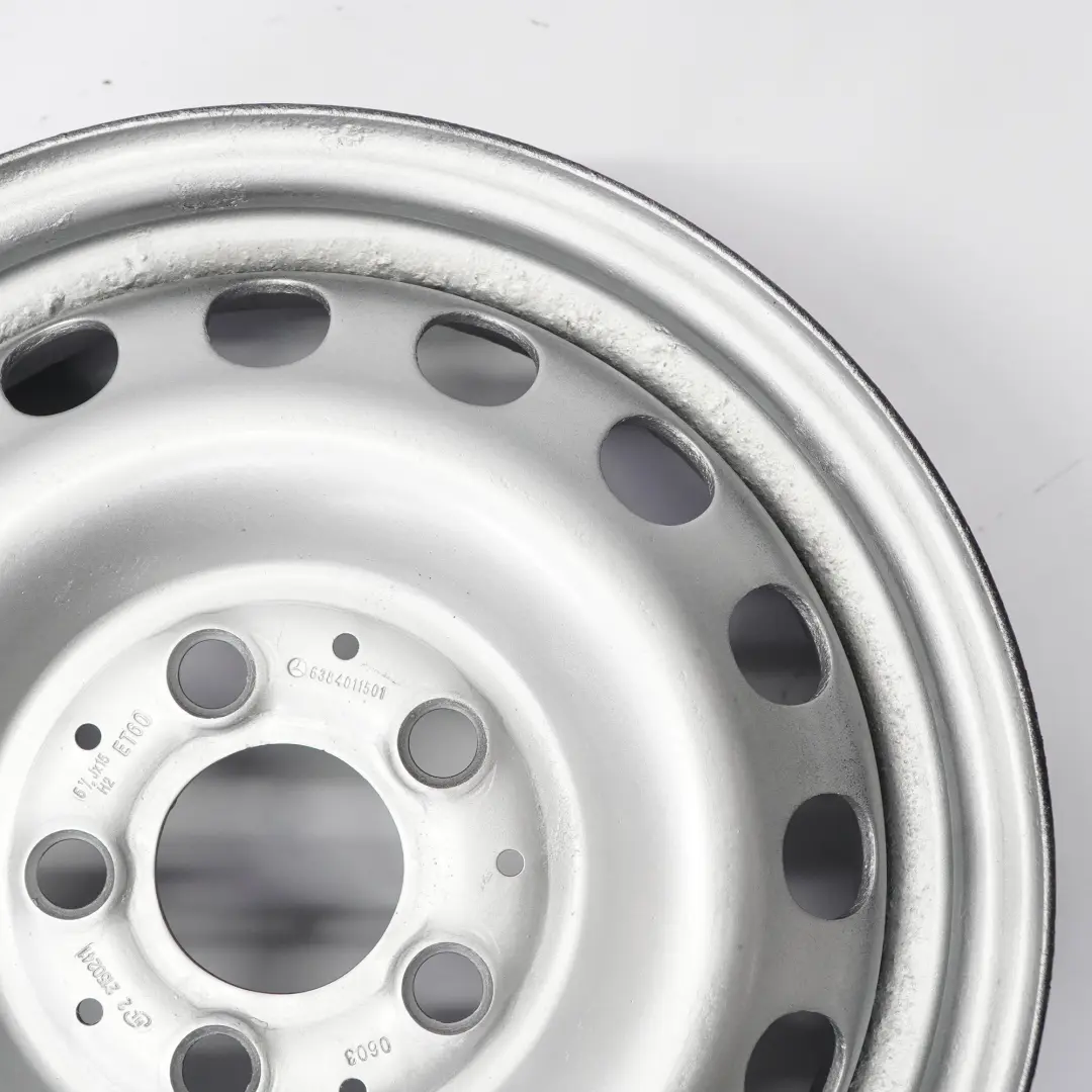 Steel Wheel Rim 15" ET:60 5,5J to Mercedes Vito W638 Silver with Part number A6384011501 Mercedes Vito W638 Silver Steel Wheel Rim 15" ET:60 5,5J - SKU A6384011501 - Part number A6384011501