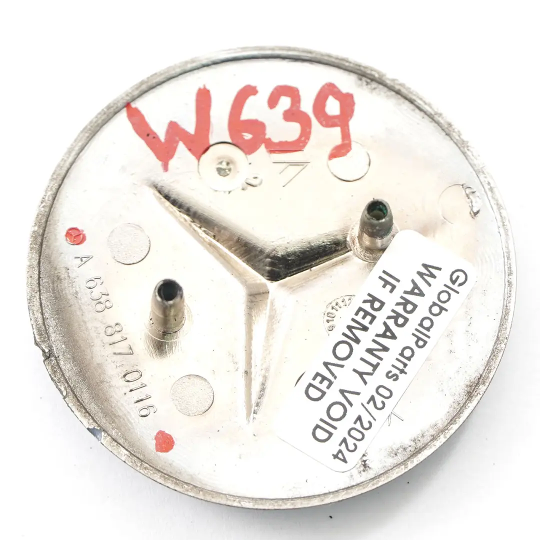 Mercedes W639 Badge anteriore Cofano Cappuccio Logo Emblema Argento - SKU A6388170116 - Numero di parte A6388170116