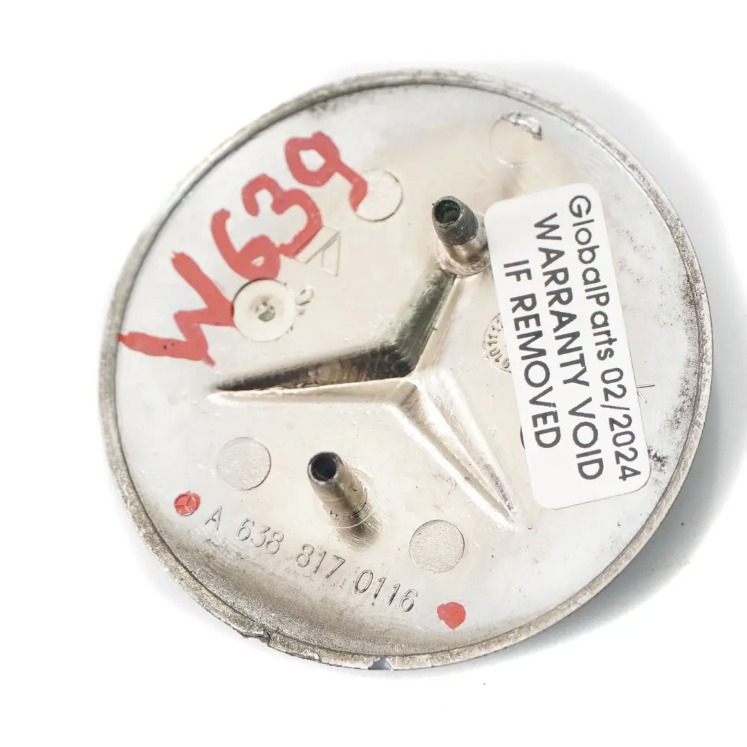 Mercedes W639 Badge anteriore Cofano Cappuccio Logo Emblema Argento - SKU A6388170116 - Numero di parte A6388170116