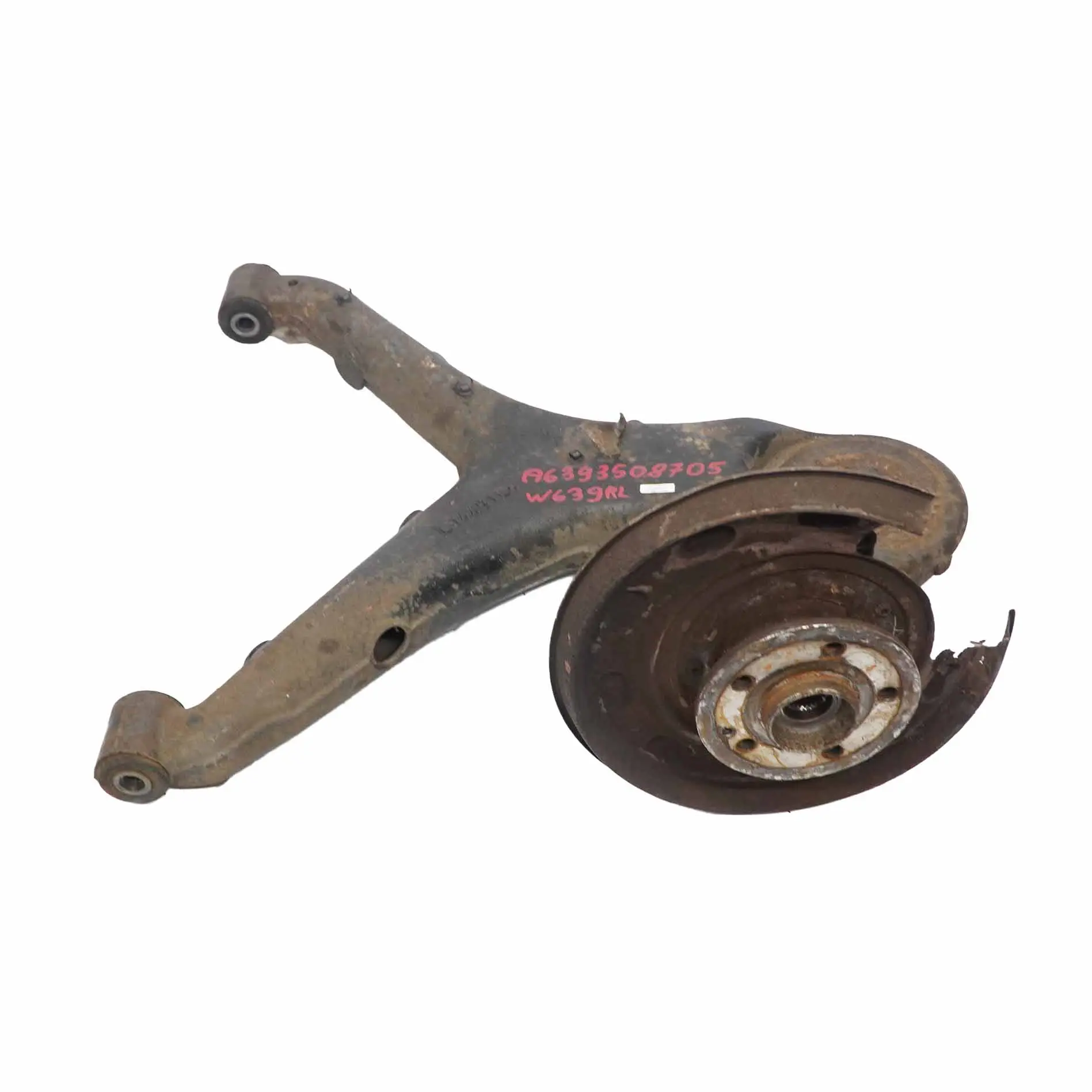 Mercedes Vito W639 Mozzo Ruota Posteriore Sinistro Gamba di Sospensione Assale