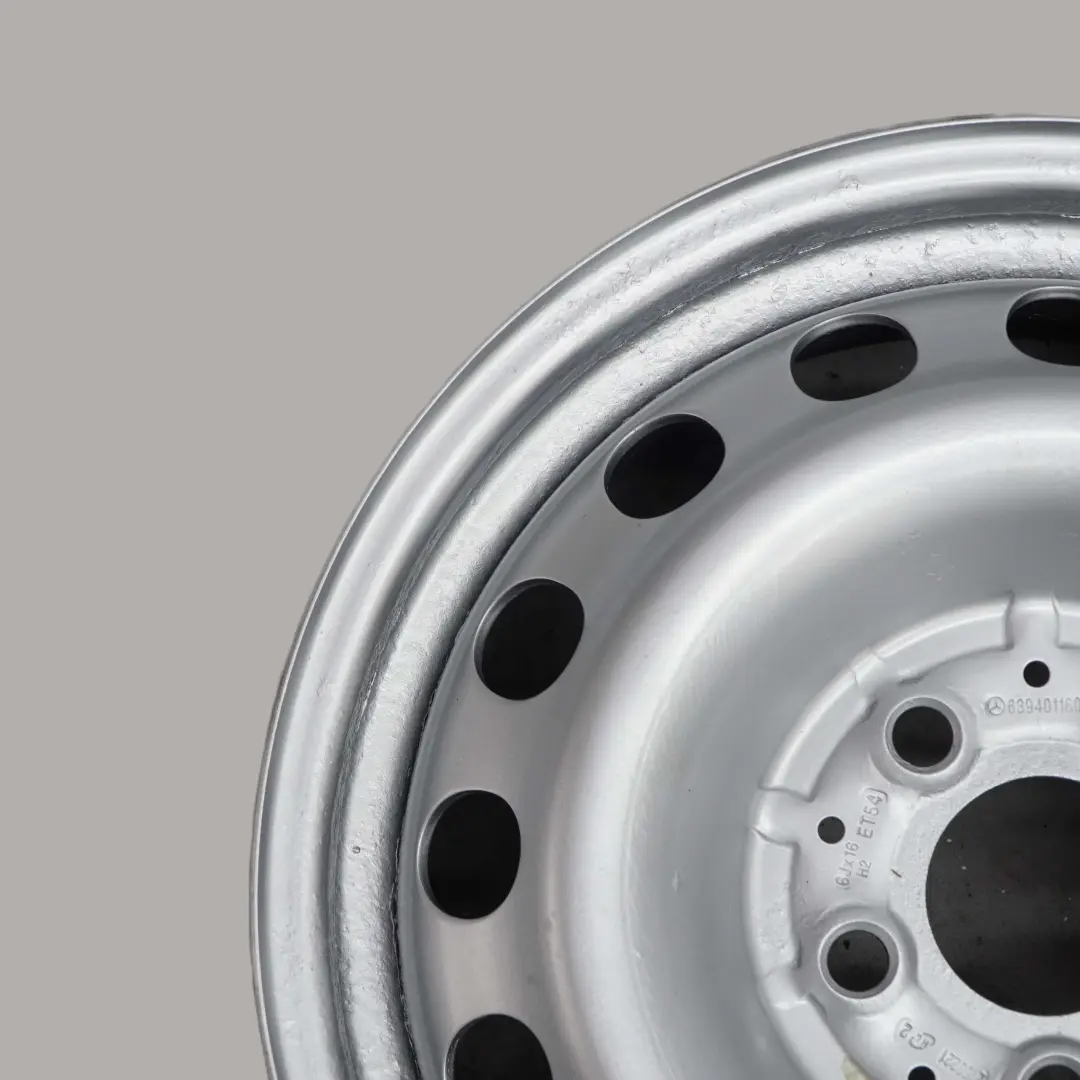 Mercedes-Benz Viano Vito W639 Silver Steel Rim Wheel 16" 6J ET:54 to with Part number A6394011602 Mercedes-Benz Viano Vito W639 Silver Steel Rim Wheel 16" 6J ET:54 - SKU A6394011602-1 - Part number A6394011602
