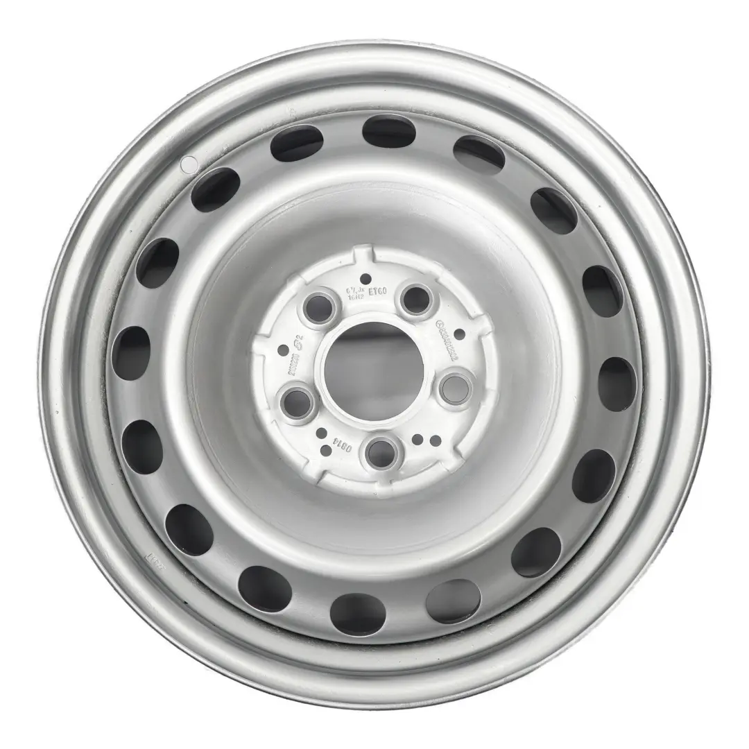Llanta de acero plateada 16" 6,5J ET:60 para Mercedes Vito Viano W639 con número de pieza A6394012902 Mercedes Vito Viano W639 Llanta de acero plateada 16" 6,5J ET:60 - SKU A6394012902-1 - Número de pieza A6394012902