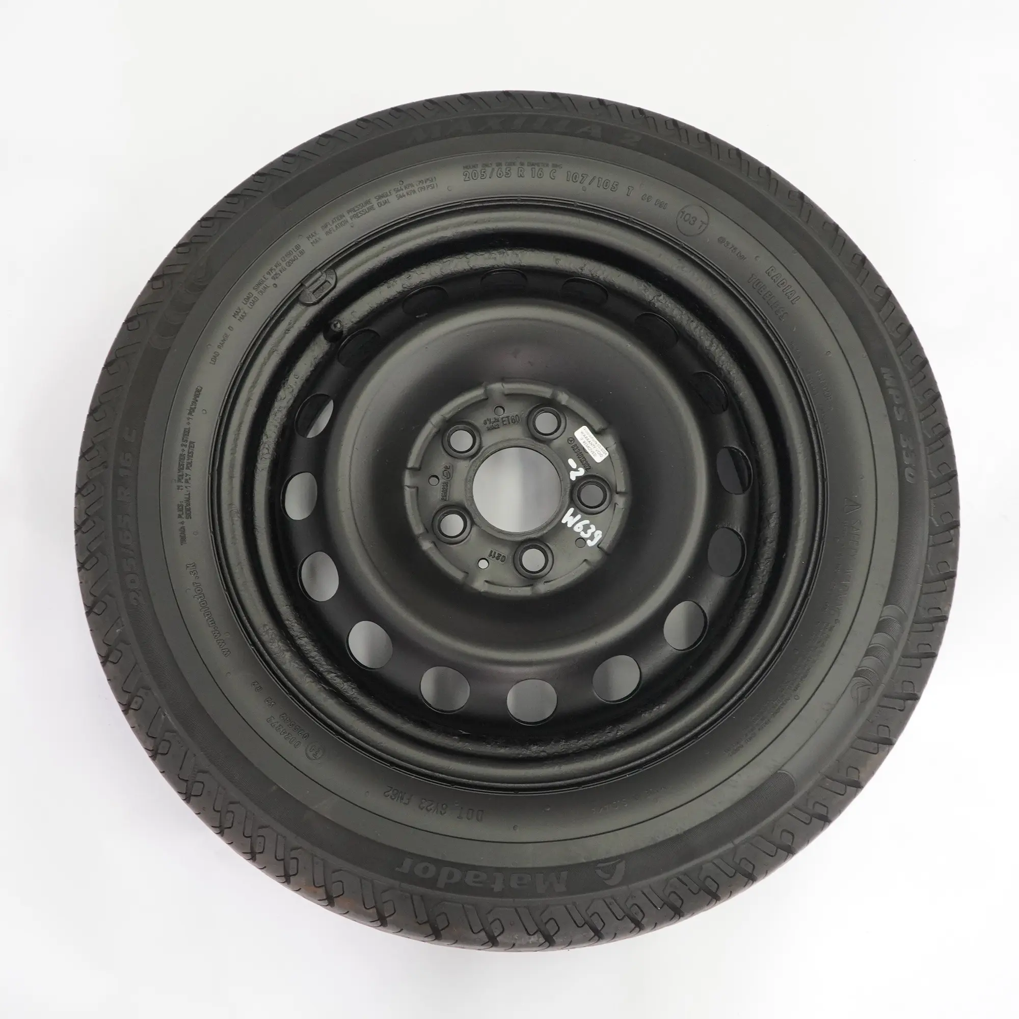 Llanta de acero Mercedes W639 con neumático 16" 6,5J ET:60 205/65 A6394013302