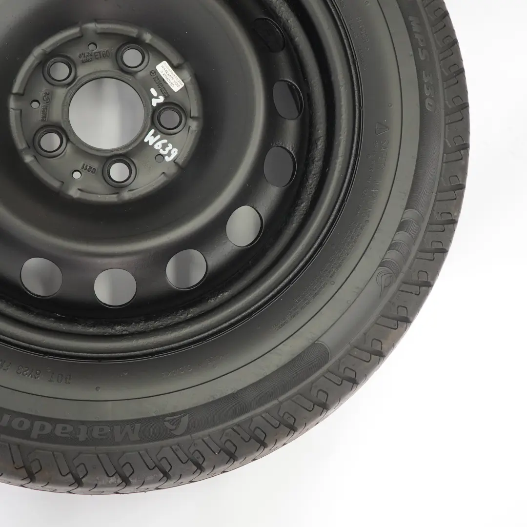 Llanta de acero Mercedes W639 con neumático 16" 6,5J ET:60 205/65 para con número de pieza A6394013302 Llanta de acero Mercedes W639 con neumático 16" 6,5J ET:60 205/65 - SKU A6394013302-2 - Número de pieza A6394013302