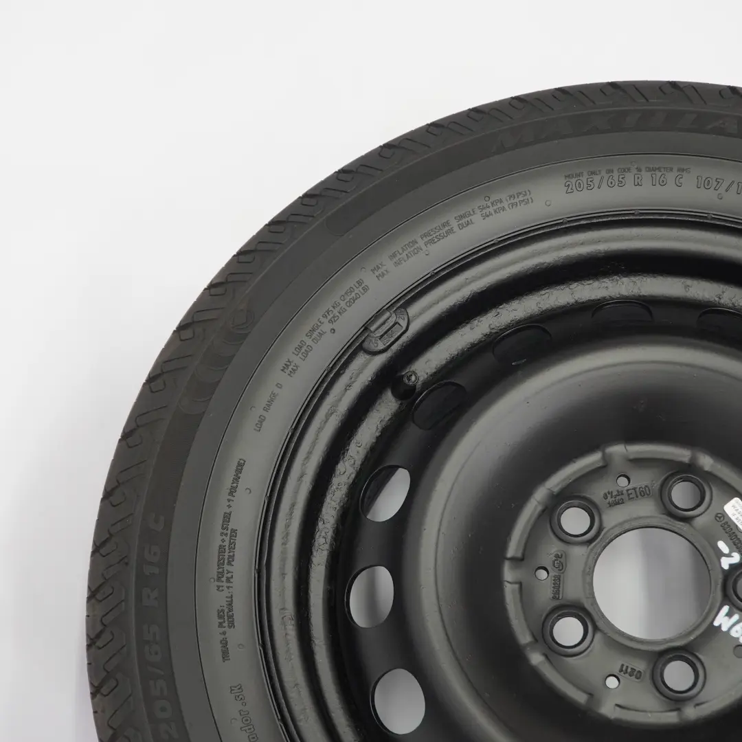 Llanta de acero Mercedes W639 con neumático 16" 6,5J ET:60 205/65 para con número de pieza A6394013302 Llanta de acero Mercedes W639 con neumático 16" 6,5J ET:60 205/65 - SKU A6394013302-2 - Número de pieza A6394013302