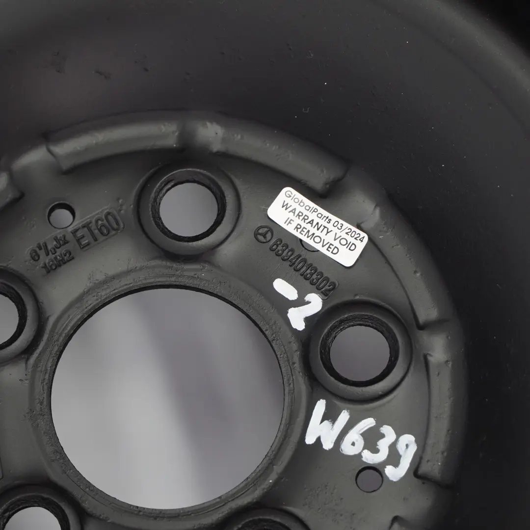 Mercedes W639 Stahlfelge mit Reifen 16" 6,5J ET:60 205/65 - SKU A6394013302-2 - Teilenummer A6394013302