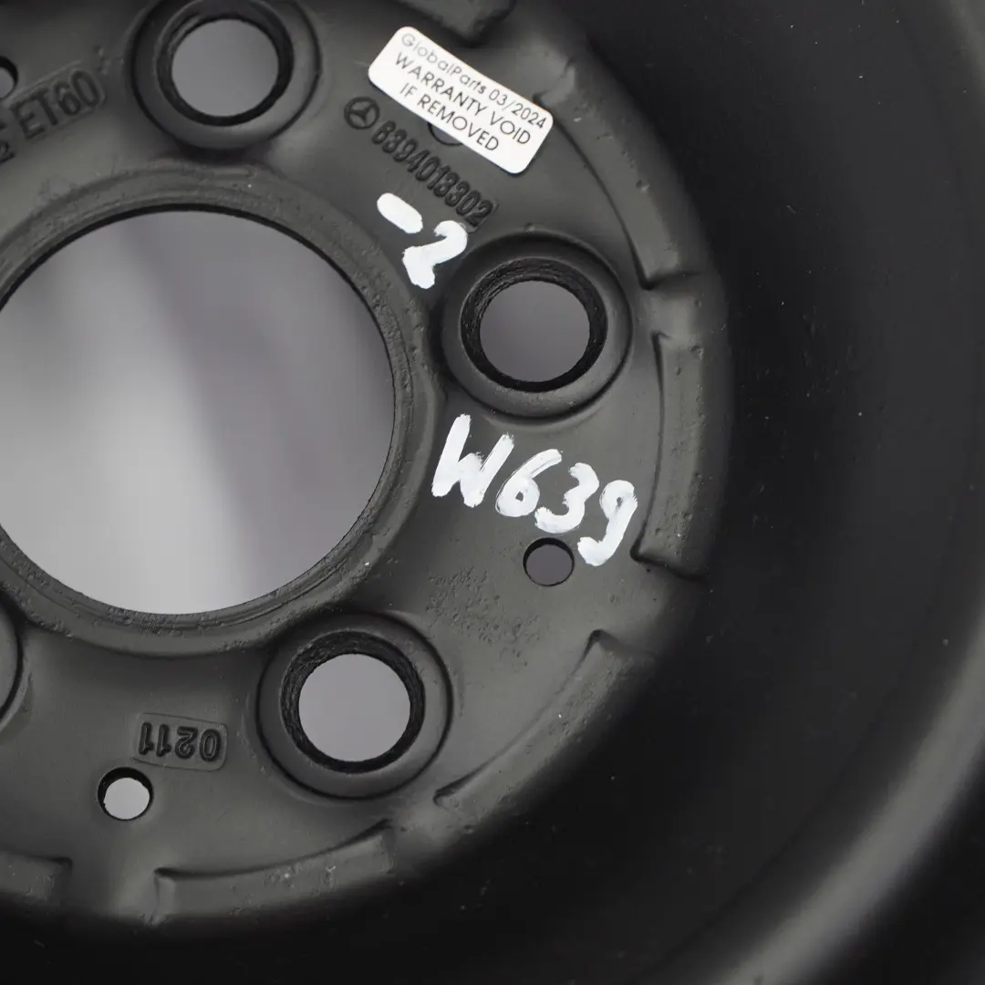 Mercedes W639 Stahlfelge mit Reifen 16" 6,5J ET:60 205/65 - SKU A6394013302-2 - Teilenummer A6394013302