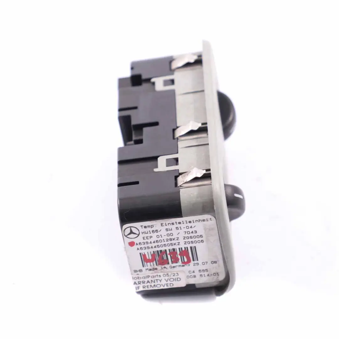 Panel interruptores climatizador trasero Módulo unidad aire para Mercedes W639 con número de pieza A6394460128 Mercedes W639 Panel interruptores climatizador trasero Módulo unidad aire - SKU A6394460128 - Número de pieza A6394460128