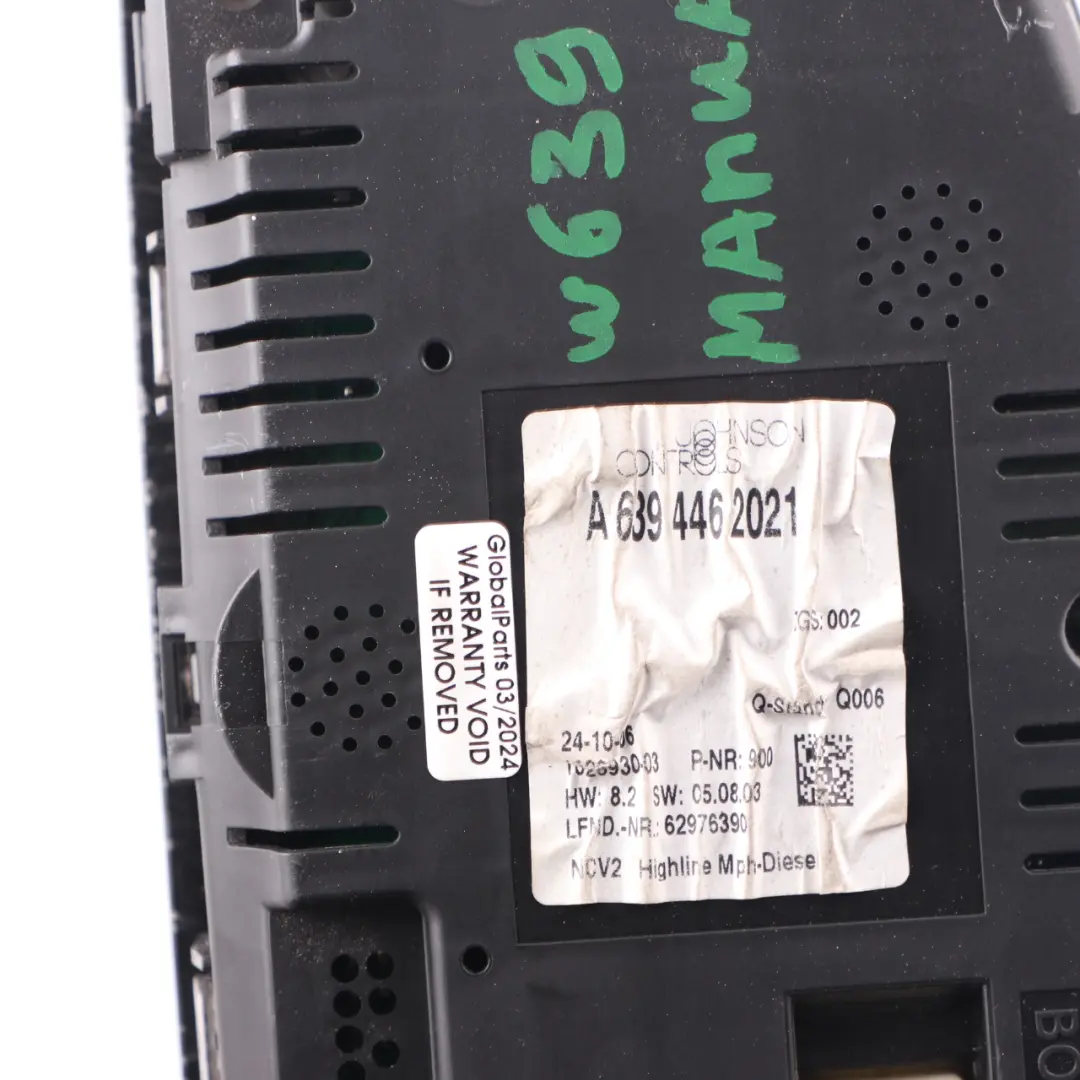 Instrument Cluster Mercedes Vito W639 Diesel Speedometer MPH RPM Gauges Manual to with Part number A6394462021 Instrument Cluster Mercedes Vito W639 Diesel Speedometer MPH RPM Gauges Manual - SKU A6394462021 - Part number A6394462021