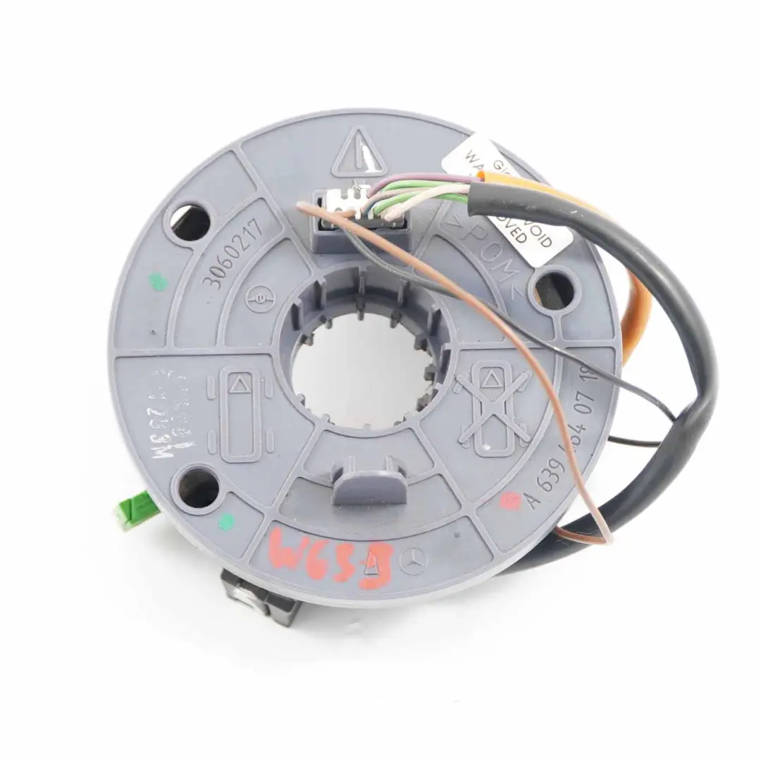Slip Ring Airbag Squib para Mercedes W639 Vito Volante con número de pieza A6394640718 Mercedes W639 Vito Volante Slip Ring Airbag Squib - SKU A6394640718 - Número de pieza A6394640718