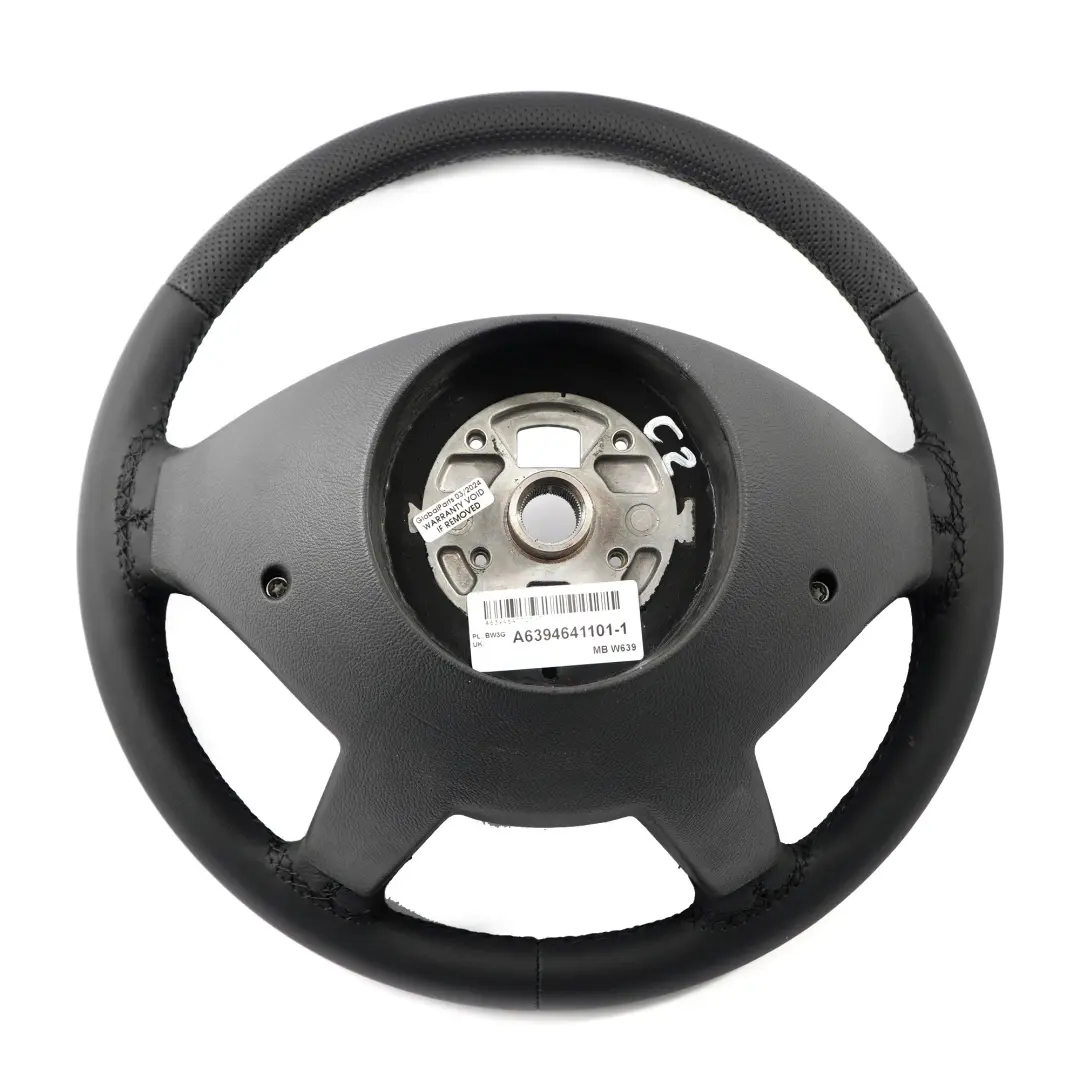 Mercedes Vito Viano W639 NEW Black Leather Steering Wheel Black Thread - SKU A6394641101-1 - Part number A6394641101