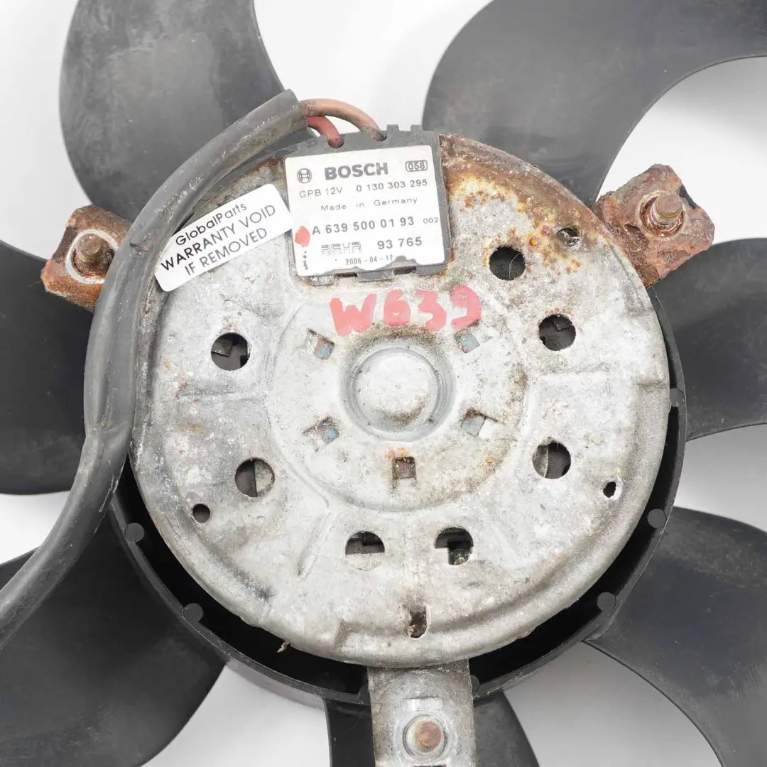 Mercedes Vito W639 Radiador Soplador Motor Refrigeración Ventilador 0130303295 - SKU A6395000193 - Número de pieza A6395000193