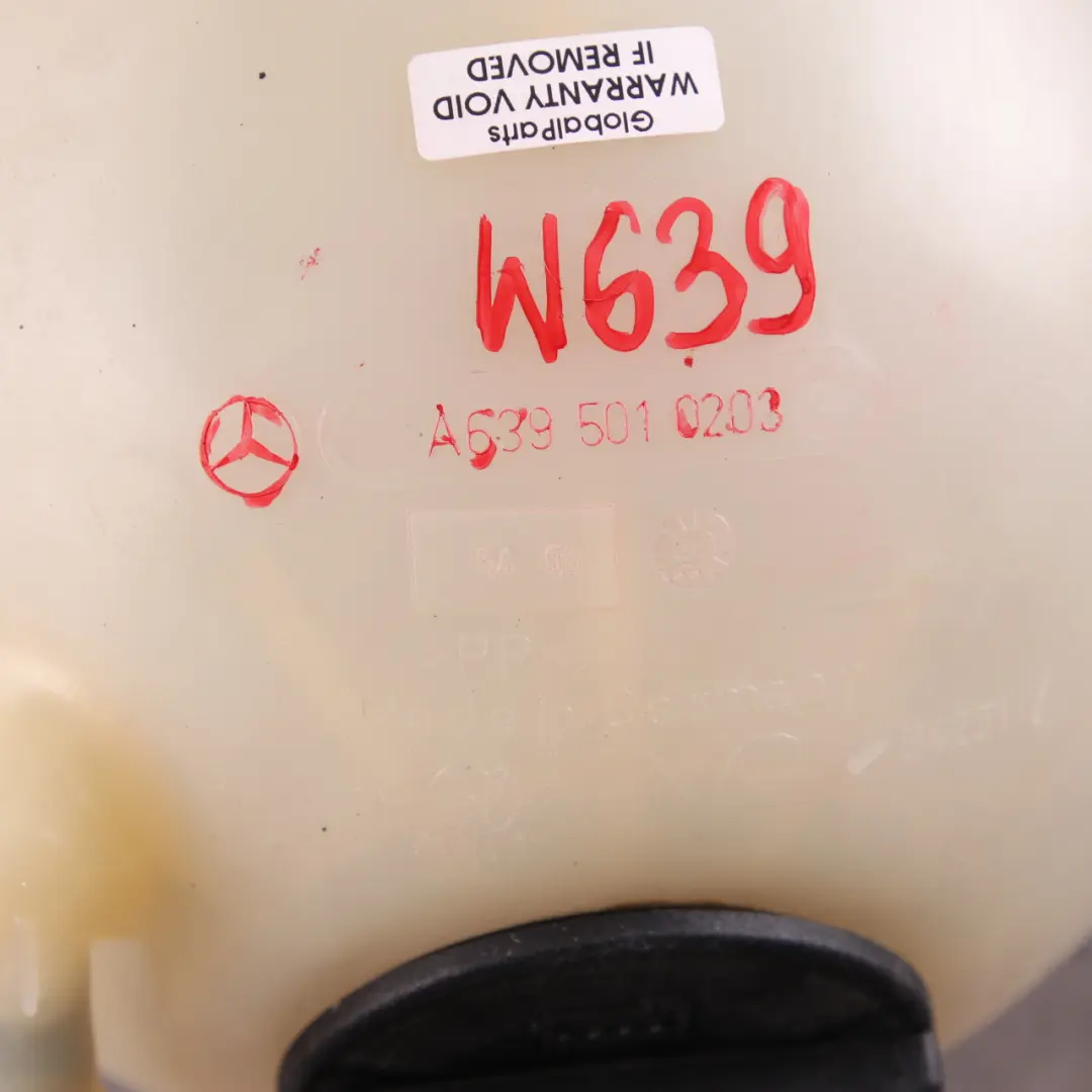 Depósito De Expansión Mercedes W639 Botella Refrigerante para con número de pieza A6395010503 Depósito De Expansión Mercedes W639 Botella Refrigerante - SKU A6395010503 - Número de pieza A6395010503
