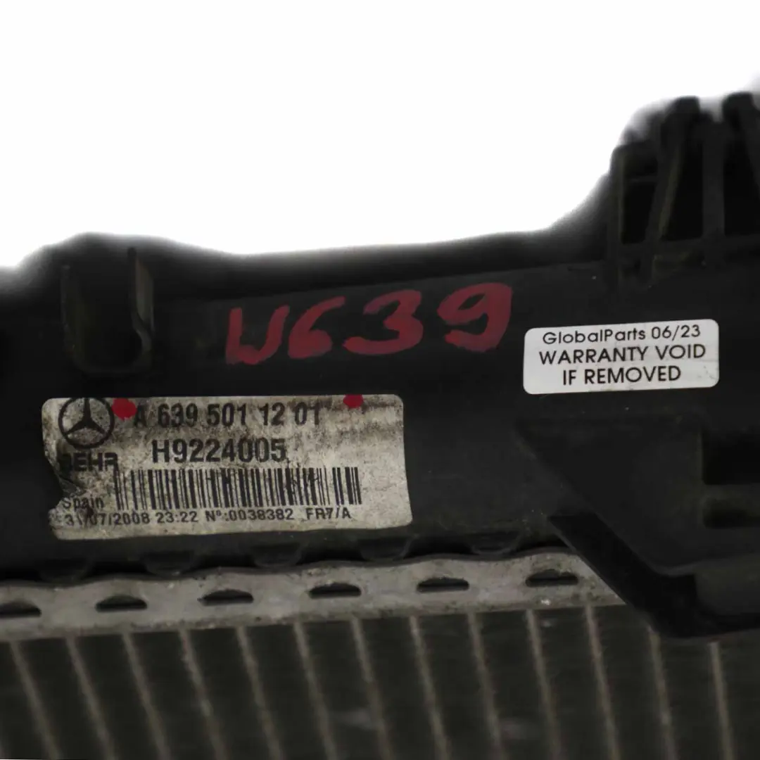  Coolant Radiator Mercedes Vito Viano W639 Water Cooling Radiator - SKU A6395011201 - Part number A6395011201