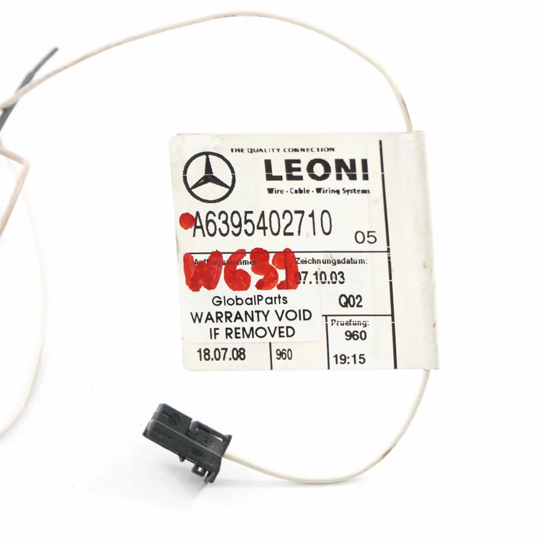 Mercedes Vito W639 Key Reader Ignition Lock Cable Wiring Harness - SKU A6395402710 - Part number A6395402710