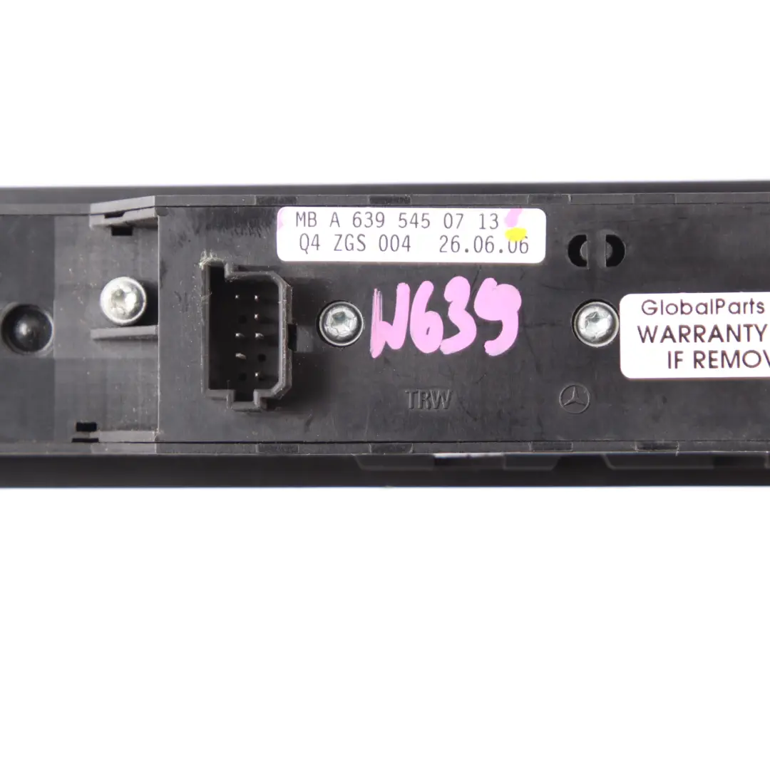 Mercedes Vito W639 Panneau contrôle l'interrupteurfenêtre électrique - SKU A6395450713 - Numéro de pièce A6395450713