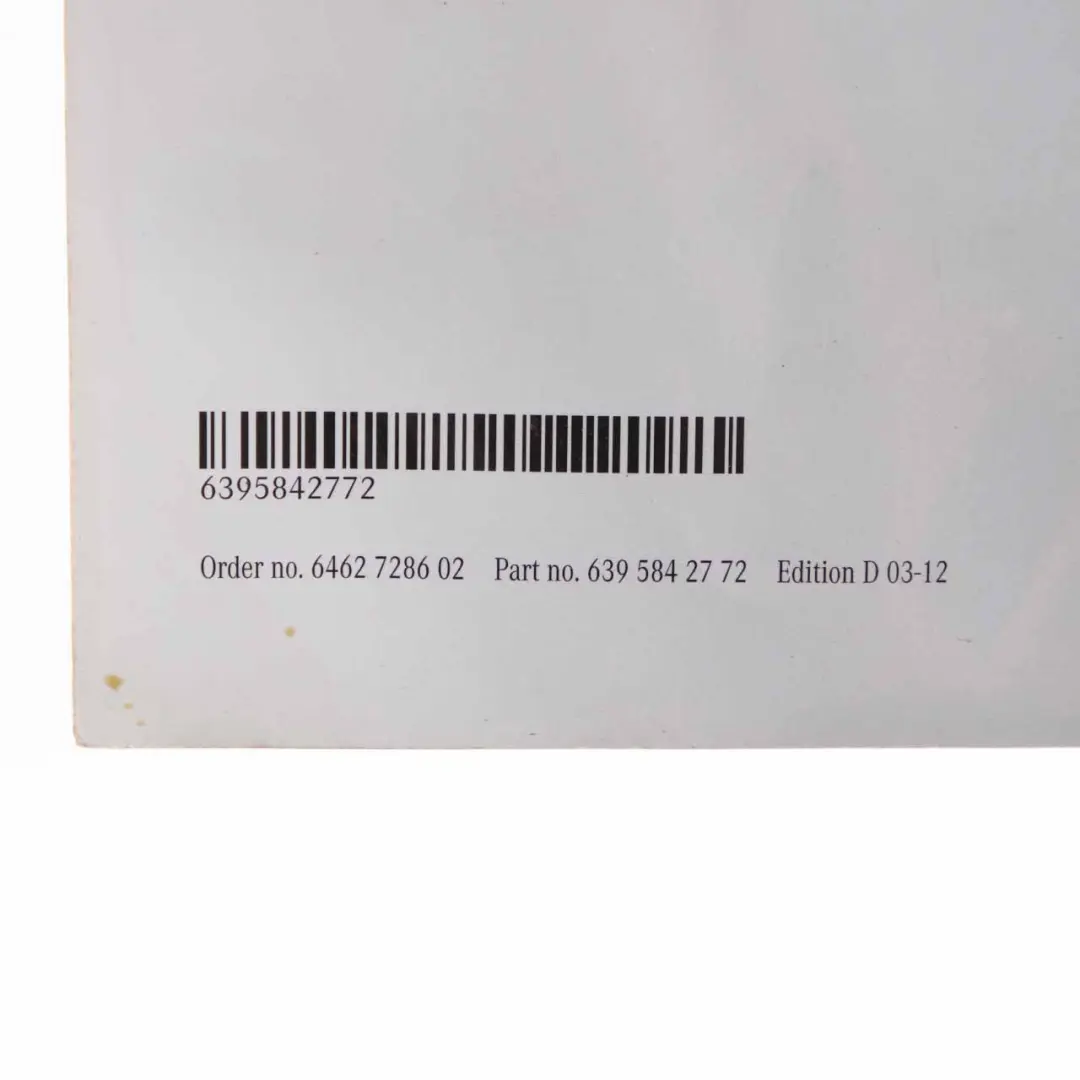 Owner's Handbook Service Booklet Case Pouch Wallet Set to Mercedes Vito W639 with Part number A6395842772 Mercedes Vito W639 Owner's Handbook Service Booklet Case Pouch Wallet Set - SKU A6395842772 - Part number A6395842772