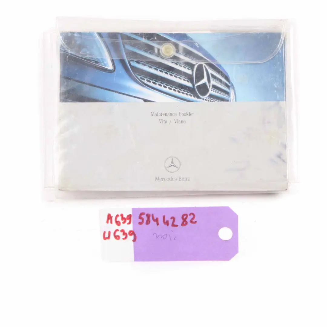 Owner's Handbook Service Booklet Pouch Case Wallet Set to Mercedes Vito W639 with Part number A6395844282 Mercedes Vito W639 Owner's Handbook Service Booklet Pouch Case Wallet Set - SKU A6395844282 - Part number A6395844282