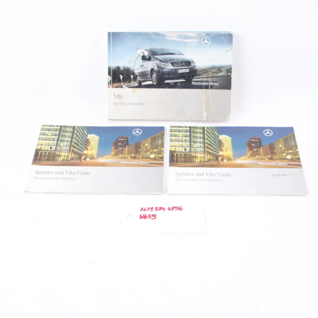 Owner's Handbook Service Booklet Set to Mercedes Vito W639 with Part number A6395844896 Mercedes Vito W639 Owner's Handbook Service Booklet Set - SKU A6395844896 - Part number A6395844896