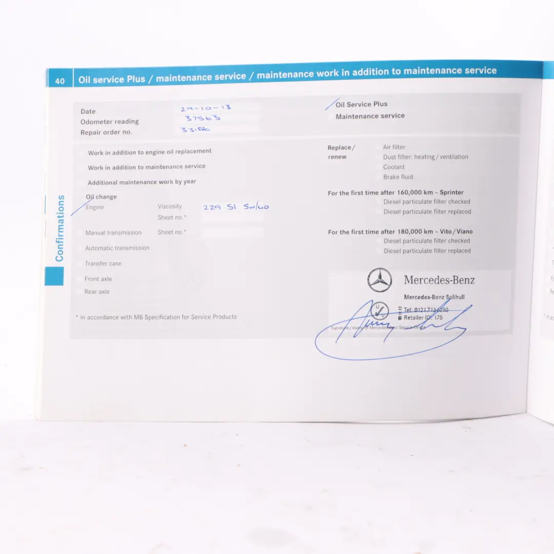 Owner's Handbook Service Booklet Case Pouch Wallet Set to Mercedes Vito W639 with Part number A6395845996 Mercedes Vito W639 Owner's Handbook Service Booklet Case Pouch Wallet Set - SKU A6395845996 - Part number A6395845996