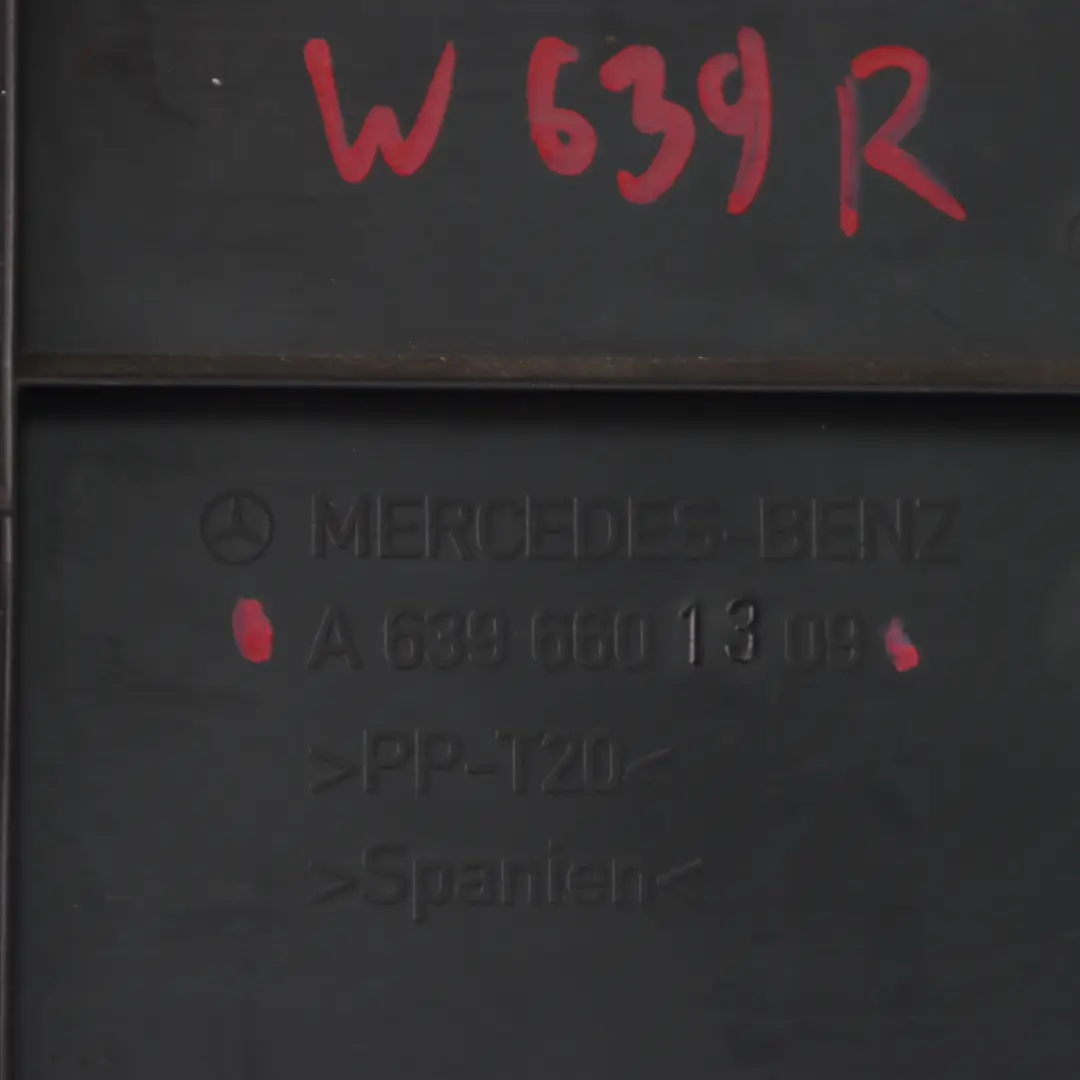 Trim Front Right O/S Tool Case Cover to Mercedes Vito W639 Seat Box with Part number A6396601309 Mercedes Vito W639 Seat Box Trim Front Right O/S Tool Case Cover - SKU A6396601309 - Part number A6396601309