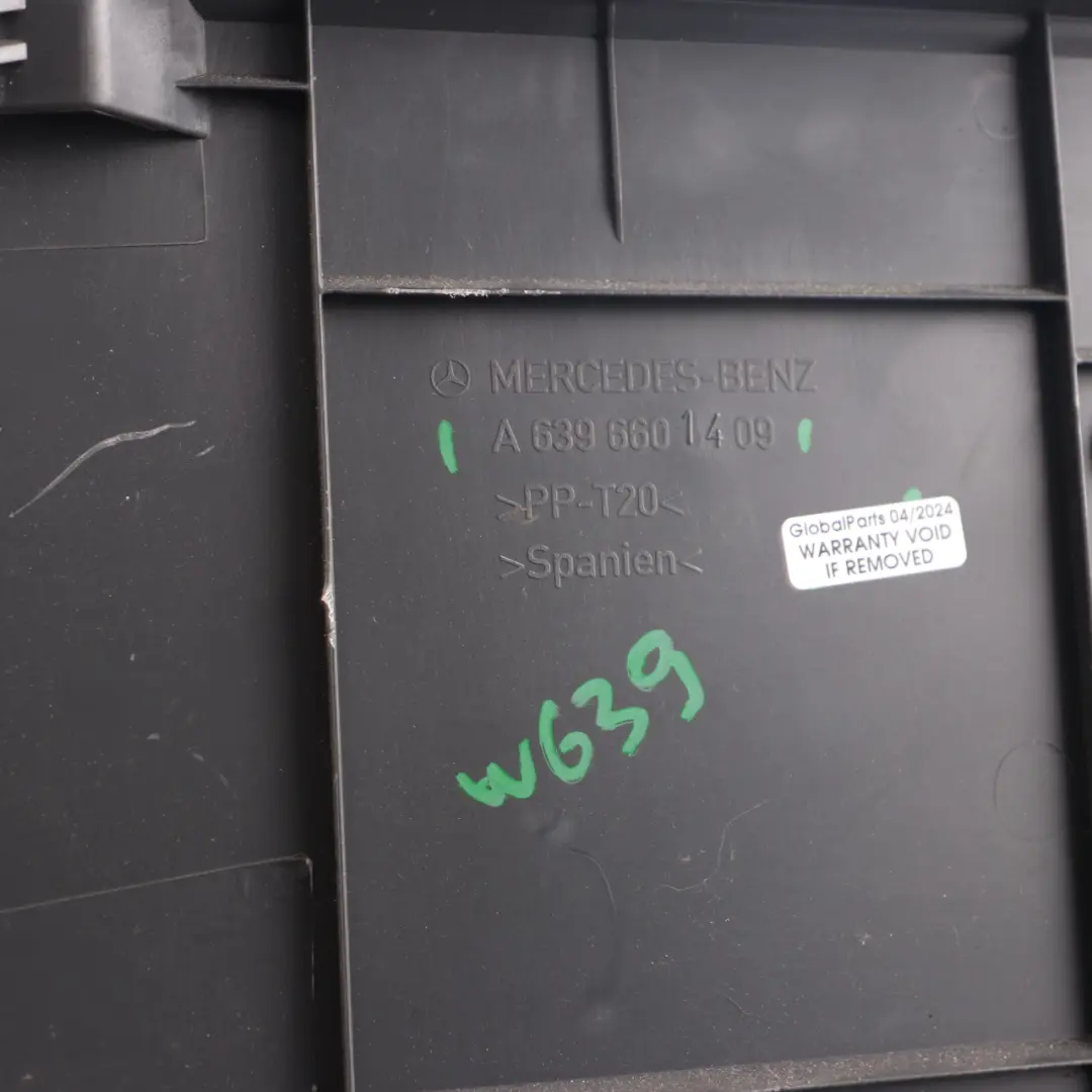 Trim Front Left N/S Case Panel Cover to Mercedes Vito W639 Seat Box with Part number A6396601409 Mercedes Vito W639 Seat Box Trim Front Left N/S Case Panel Cover - SKU A6396601409 - Part number A6396601409