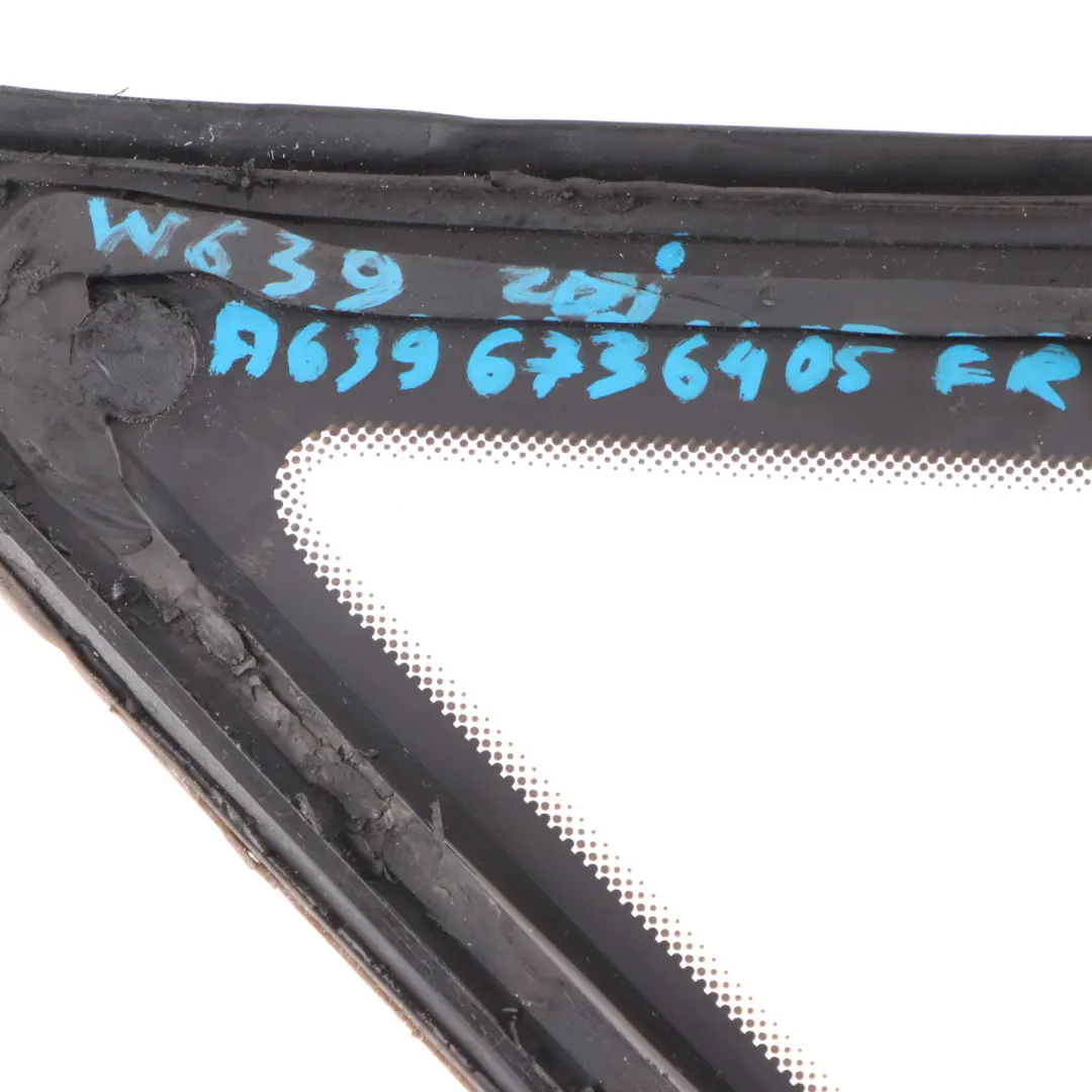Mercedes W639 Glass Fixed Side Panel Window Front Right Clear AS2 - SKU A6396736405 - Part number A6396736405